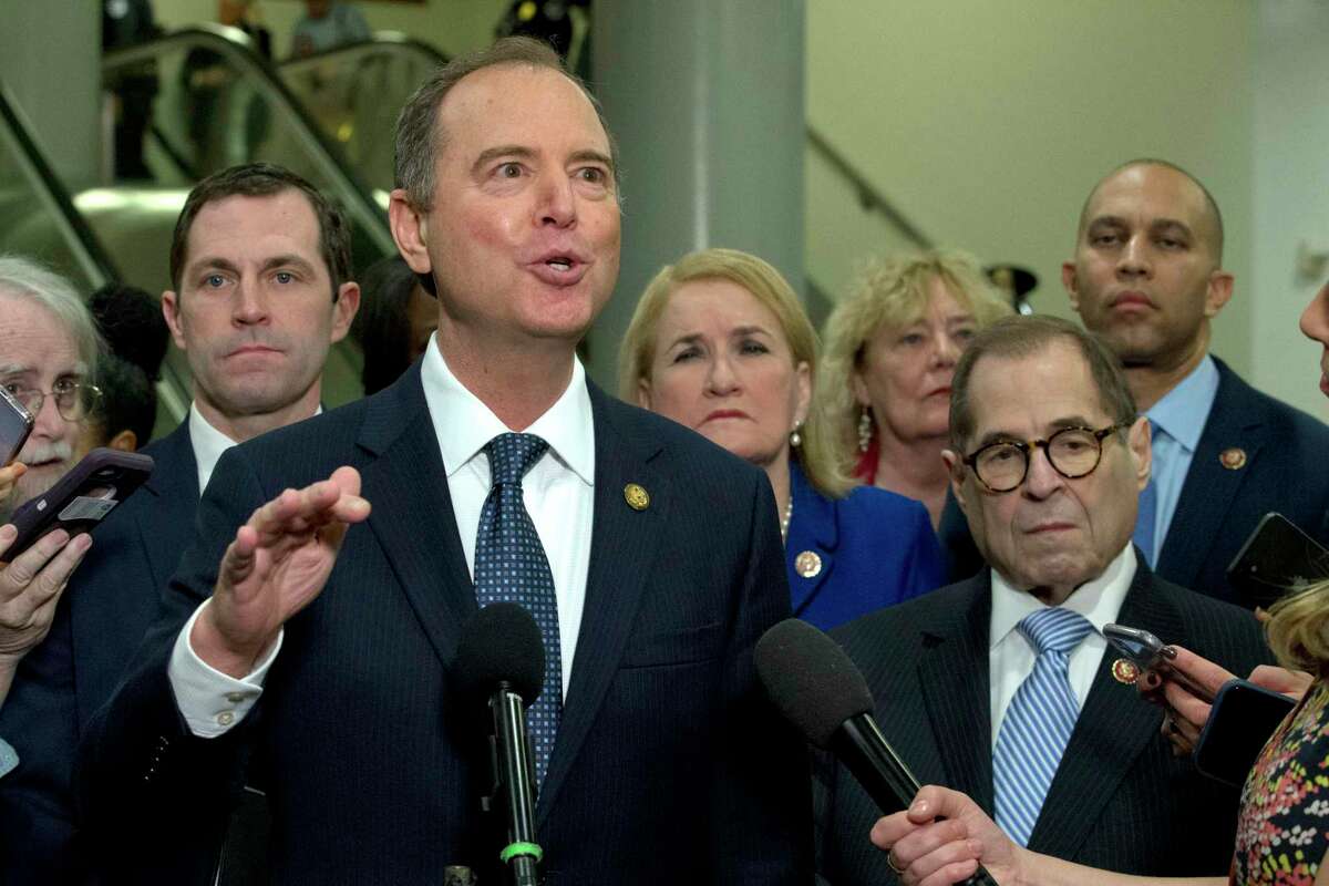 House Intelligence Committee Chairman Adam Schiff, D-Calif., front