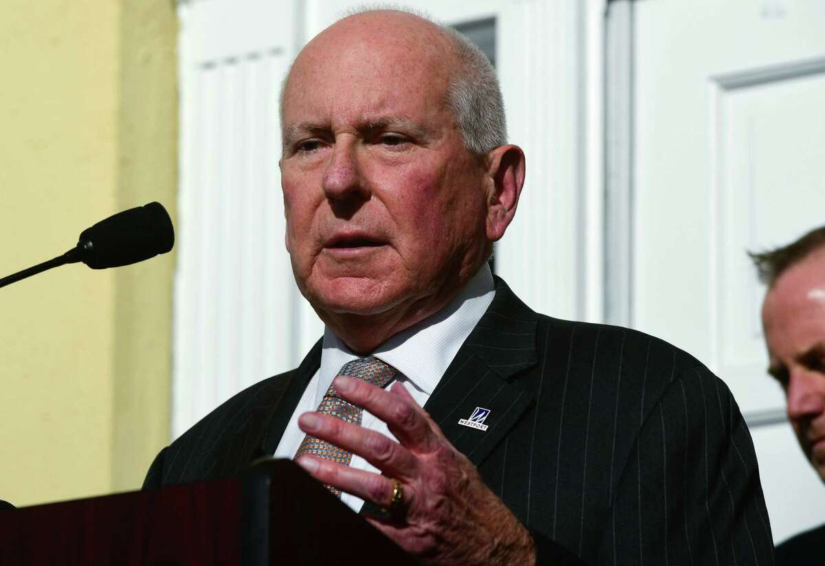 Westport First Selectman Jim Marpe came into contact with a person who later tested positive for COVID-19.the unforeseeable future during a press conference Wednesday, March 11, 2020, at Westport Town Hall in response to the Covid-19 virus pandemic in Westport, Conn.