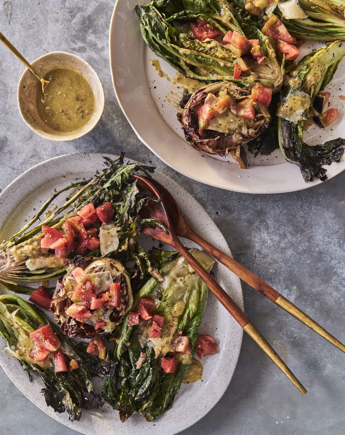 Recipe: Grilled Chicories And Lettuces With Melted Parm And Anchovy 