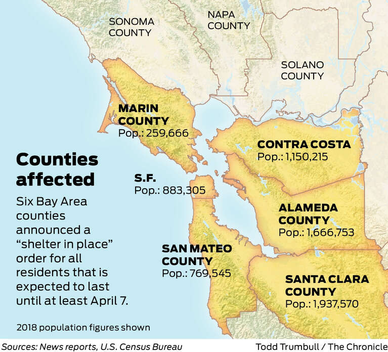 san francisco county map Bay Area Orders Shelter In Place Only Essential Businesses Open san francisco county map