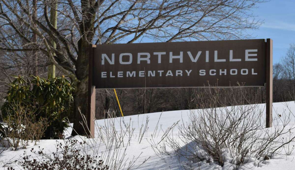 Spectrum/Northville Elementary School sign in New Milford. For town budget legal ad. Spring 2017