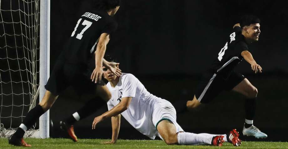 Conroeâs Anthony Leon (11) reacts after scoring the game-winning goal during the second period of a District 15-6A high school soccer match at Buddy Moorhead Stadium, Tuesday, March 10, 2020, in Conroe. Photo: Jason Fochtman/Staff Photographer
