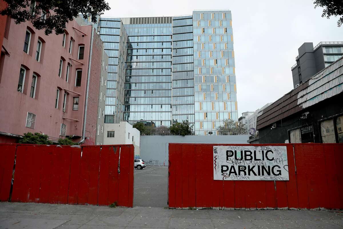 1270 Mission St. is a surface parking lot that will someday be housing but might be stalled due to coronavirus and is seen on Friday, March 13, 2020, in San Francisco, Calif.