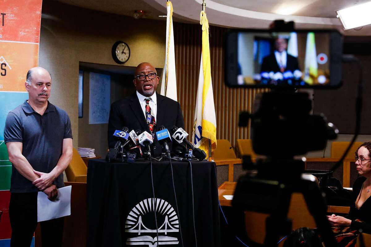 Superintendent of the San Francisco Unified School District Dr. Vincent Matthews announced that all public schools throughout San Francisco would be closing for three weeks as a preventative measure to protect students and families from the coronavirus on Thursday, March 12, 2020 in San Francisco, California.