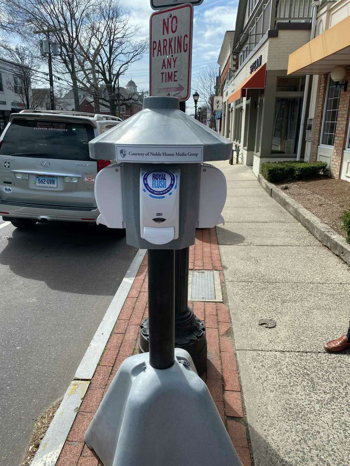 Noble House has added more hand sanitizing stations in downtown Darien.