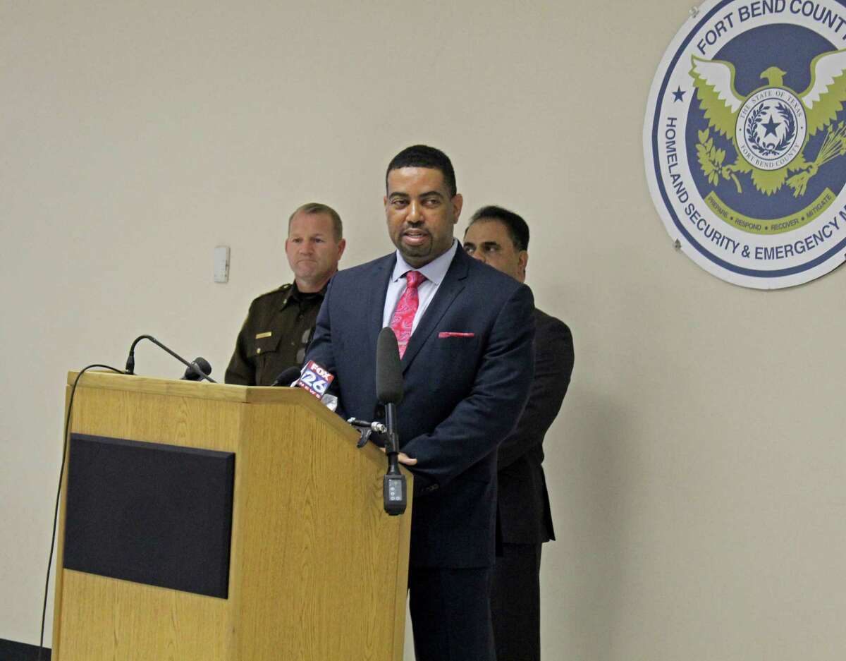 Fort Bend County District Attorney Brian Middleton speaks during a press conference held Tuesday, March 17. “This crisis is severe. Anxiety is high and the last thing we need to be worried about is criminal conduct. People need to stay in their homes where they are protected,” Middleton said. “This is a warning to criminals: if you come to our county and you break the law, you will face the harshest penalty allowed by law.”