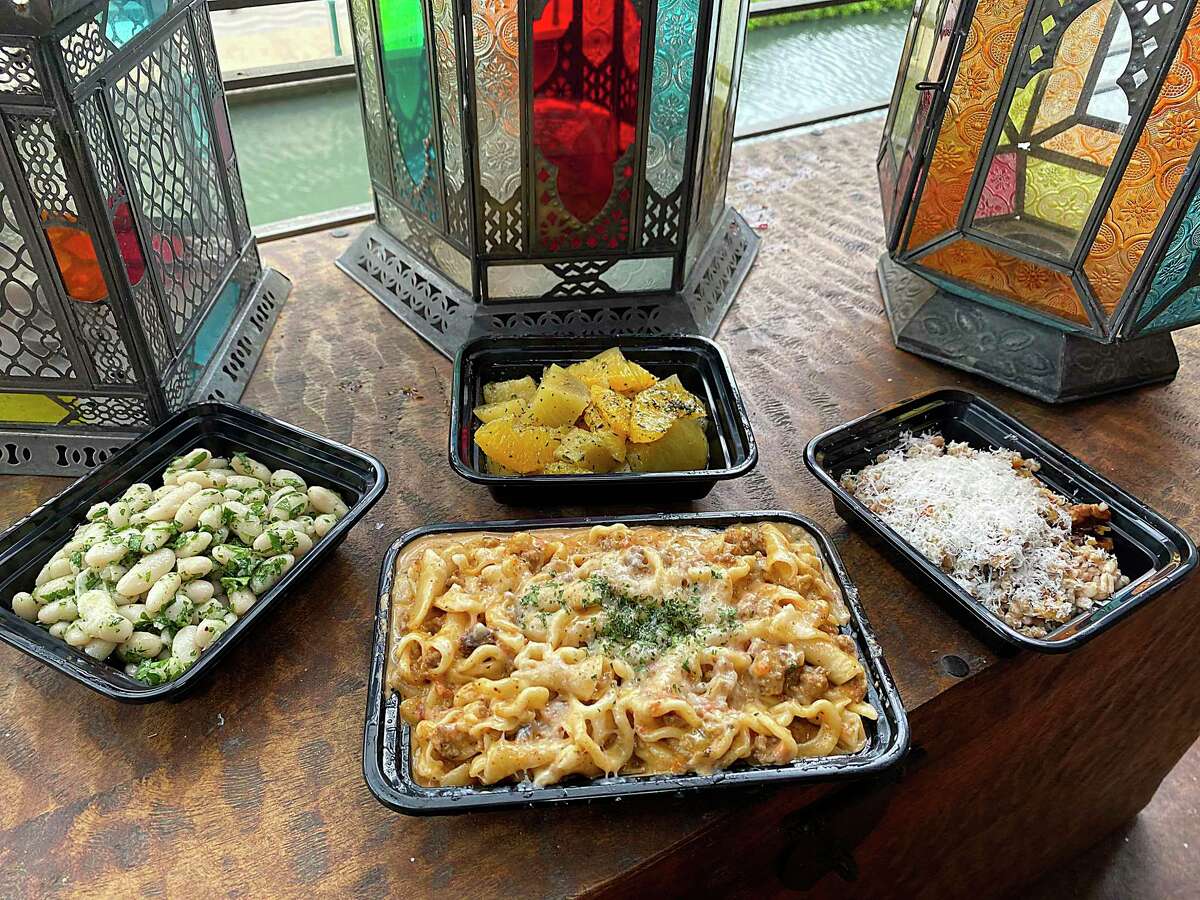 Tre Trattoria at the San Antonio Museum of Art is participating in Culinaria's Restaurant Weeks To-Go. Options for lunch include, clockwise from bottom, campanelle pasta Bolognese, white cannellini beans, golden beets and Tuscan farro salad.