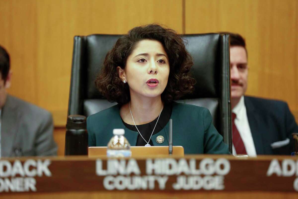Harris County Judge Lina Hidalgo, shown here in March of this year, proposed a fund to help indigent immigrants fight deportations. Commissioners Court on Tuesday approved $2.5 million for the fund.