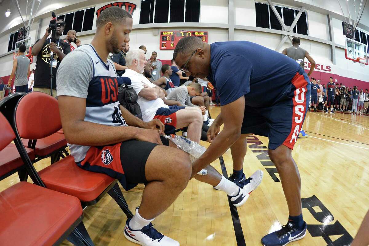 Keith Jones, working with Eric Gordon at a Team USA Event, is the man who keeps the Rockets connected.