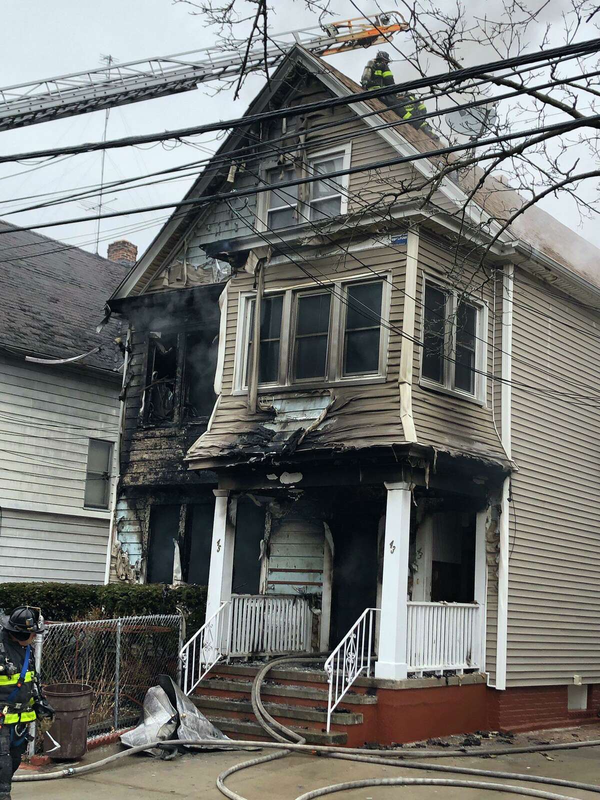 New Haven firefighters responded to a two-alarm fire on Mead Street Thursday.