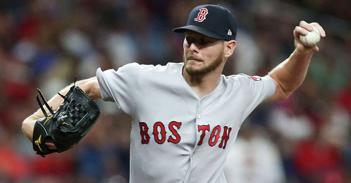 Boston Red Sox starting pitcher Chris Sale works against the Tampa Bay Rays at Tropicana Field in St. Petersburg, Fla., on July 23, 2019. (Dirk Shadd/Tampa Bay Times/TNS)