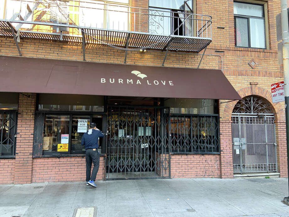 Burma Love on San Francisco's Valencia Street is open for takeout on March 19, 2020, amid a shelter-in-place order to prevent the spread of COVID-19. Photo: A. Graff