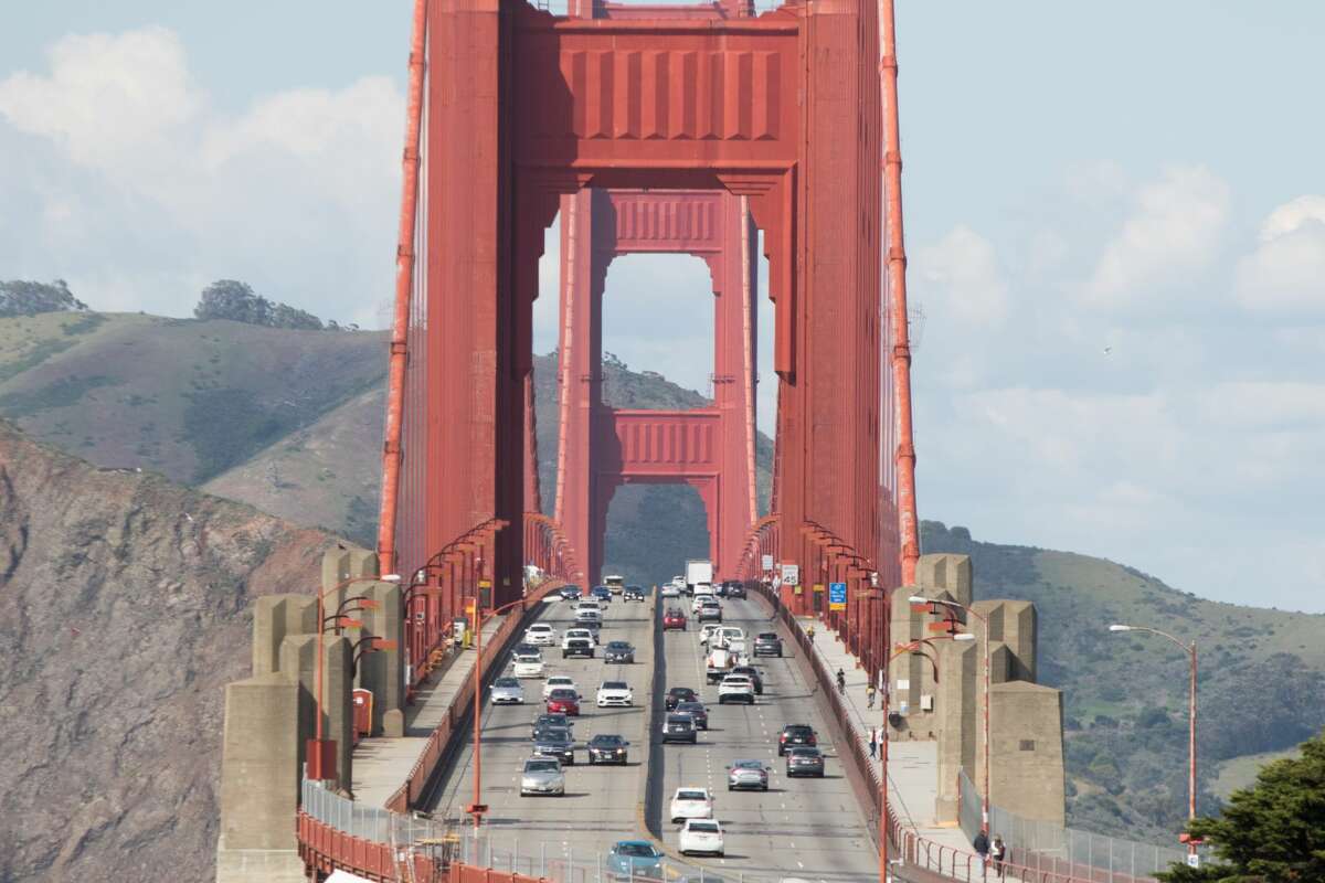 File photo of traffic across the Golden Gate Bridge in San Francisco, Calif.