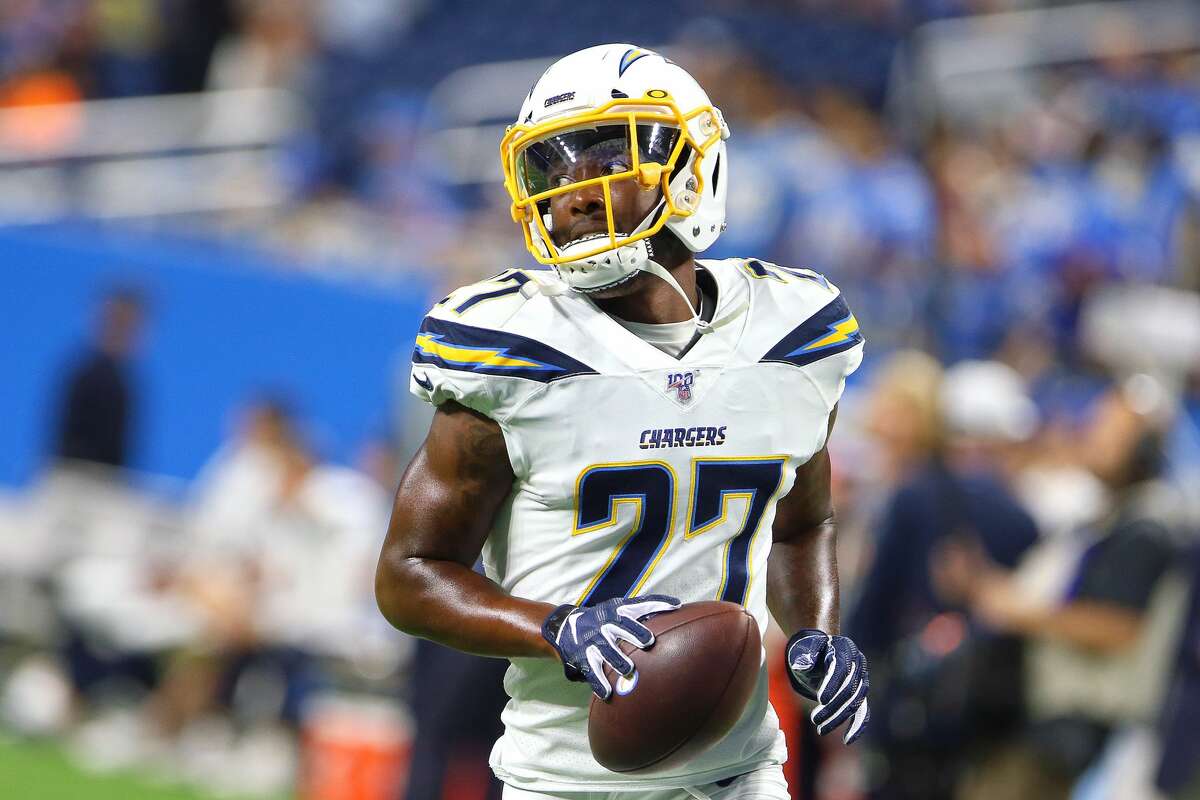 Los Angeles Chargers defensive back Jaylen Watkins (27) participates on the field during warmups before the first half of an NFL football game against the Detroit Lions in Detroit, Michigan USA, on Sunday, September 15, 2019. (Photo by Amy Lemus/NurPhoto via Getty Images)