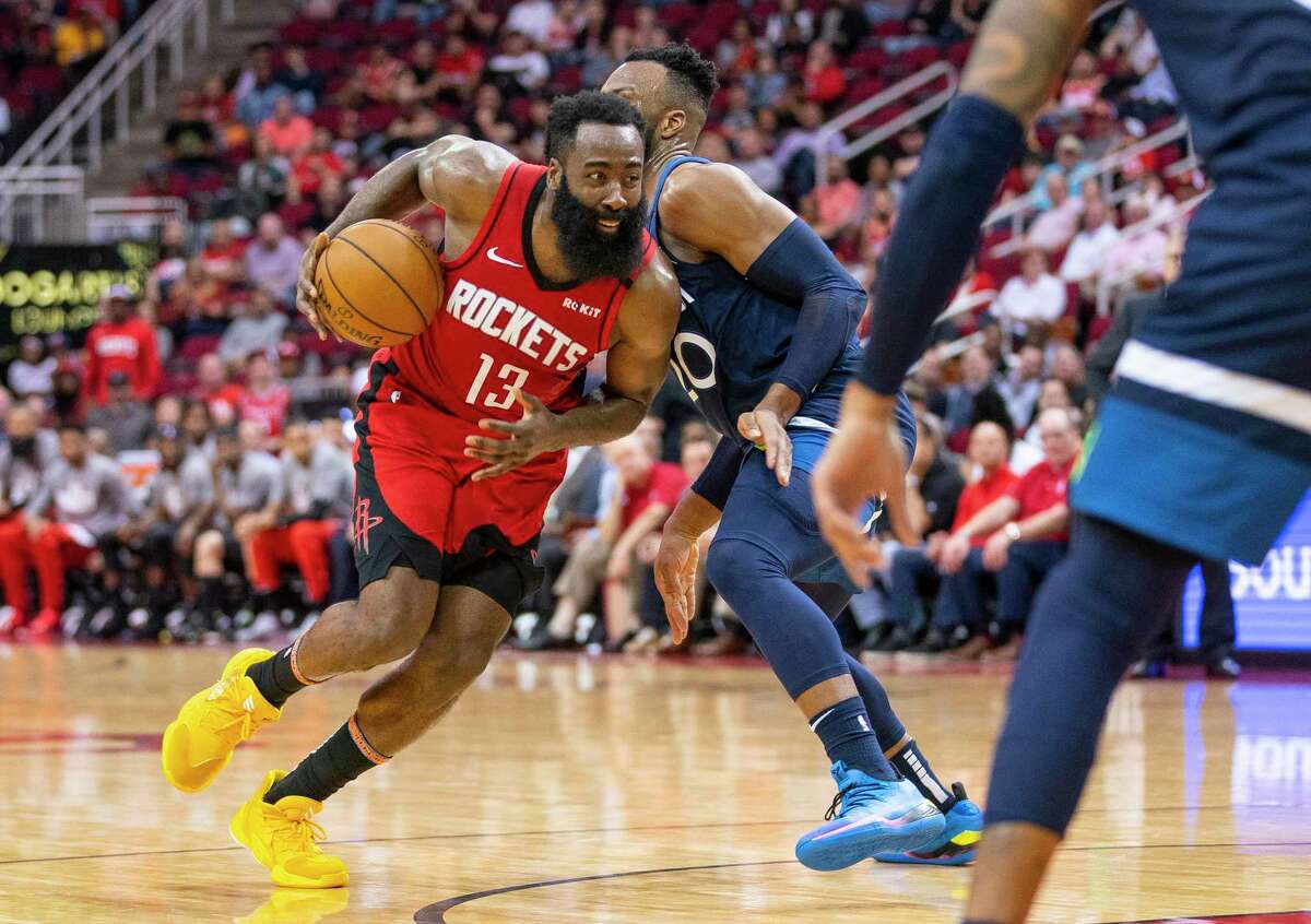 James Harden, driving against Minnesota in the last game before the league shutdown, says the sky is the limit as the Rockets return to play.