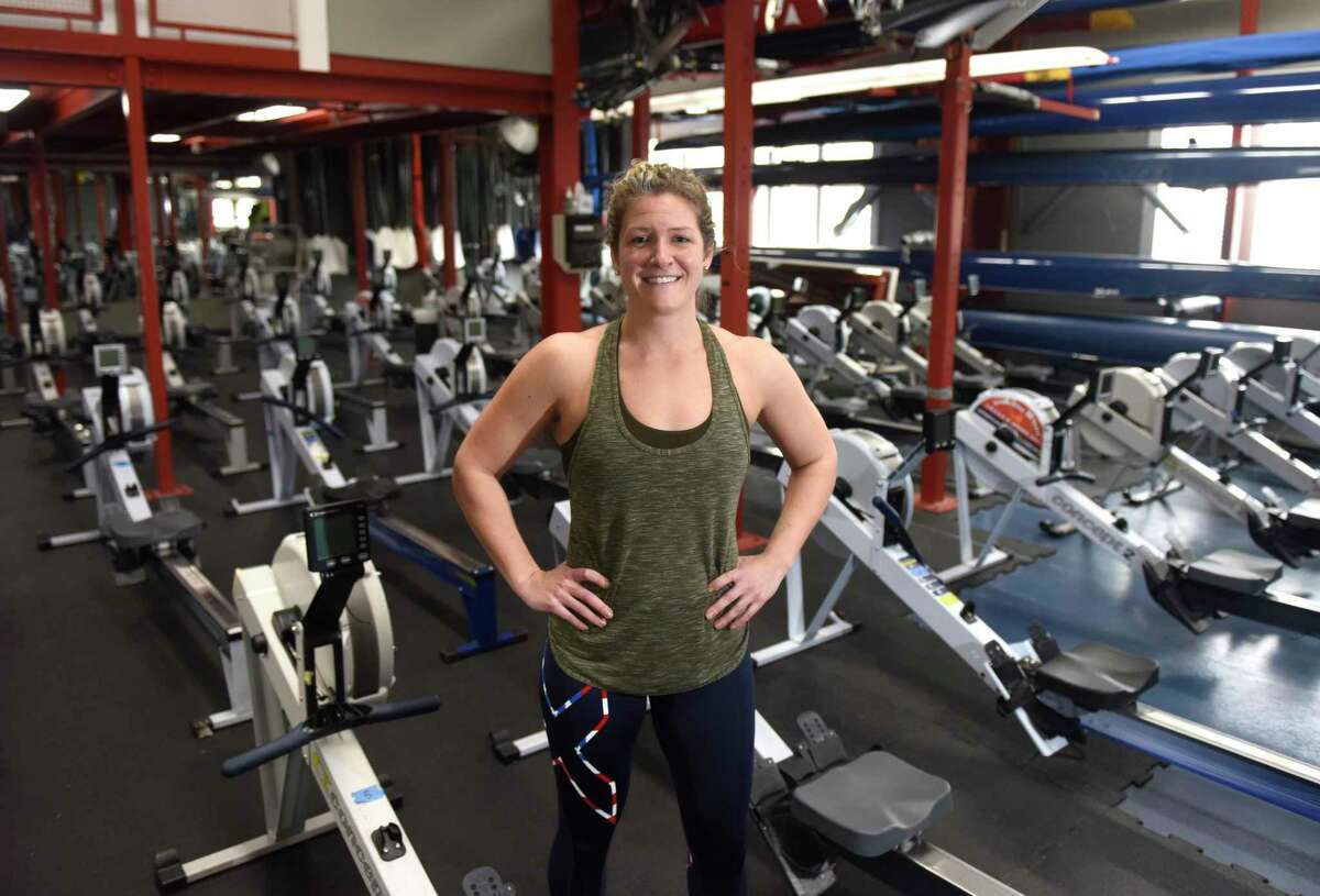 Greenwich resident Leah Mink poses at the Greenwich Water Club in the Cos Cob section of Greenwich, Conn. Tuesday, March 3, 2020. Mink will be part of an all female international team competing in the 2020 Talisker Whiskey Challenge in December. It is a prestigious race across the Atlantic Ocean with more than 3,000 miles of rowing to raise awareness for clean oceans.