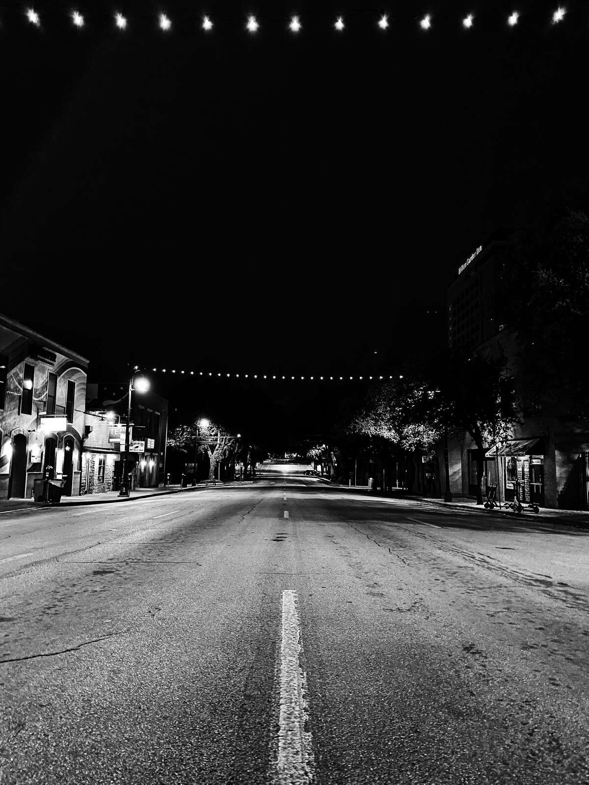 Longtime resident Andrei Matei captured the "eerie" and "empty" streets of Austin's Sixth Street last Tuesday.