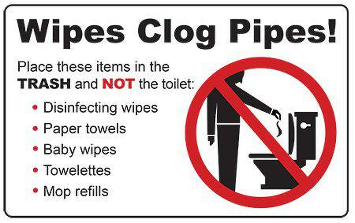 Wilton’s Town Engineer Frank Smeriglio is asking residents to heed the Wipes Clog Pipes campaign in South Carolina and other towns by not flushing wipes and paper towels down the toilet.