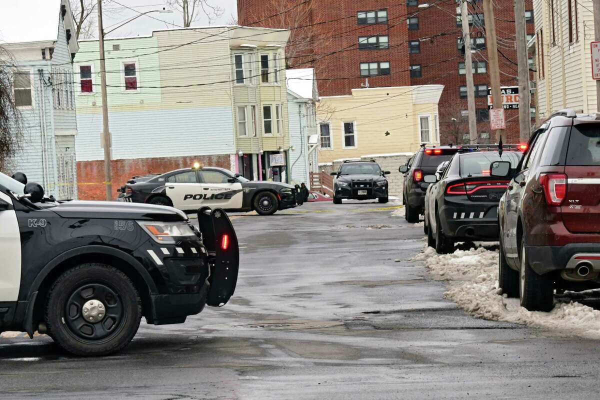 Police close off Albany Street between Hulett and Craig Streets for reports of a shooting on Tuesday, March 24, 2020 in Schenectady, N.Y. (Lori Van Buren/Times Union)