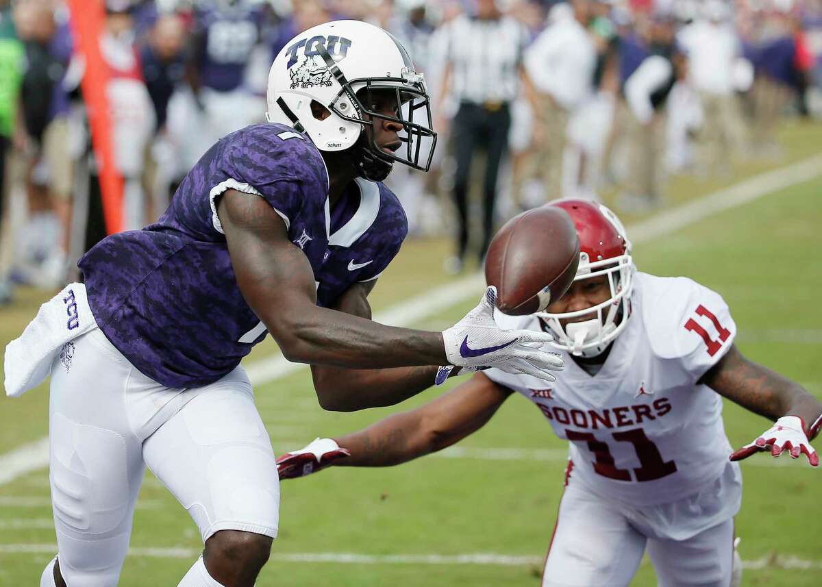 TCU receiver Jalen Reagor, son of former NFL defensive lineman Montae Reagor, is projected by John McClain and Aaron Wilson to go to the Texans with the 40th overall pick acquired in the DeAndre Hopkins trade.