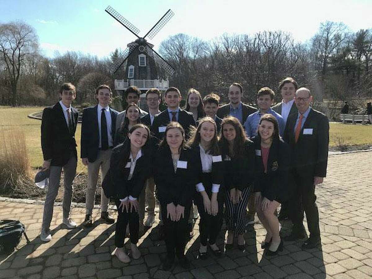 Ridgefield High School DECA Club members are pictured during a previous year. Front row are: Alexia Anglade, Emily Buonocore, Kate Dougherty, Alyssa DeStefano and Sophie Reale: Second row are: Madeline Edgerly, Gianni Coraci, Jack McGuire, Joseph Suozzi and Keith Brown: Third row are: Luke Boylan, Dylan Flood, Diego Rodriguez, Brett Hall, Avery Simoneau, Jack Matthews and Brennan Ward. The Ms President US program held its seventh session Feb. 19 focusing on the workings of the federal government with special guest speakers U.S. House Rep. Jahana Hayes, 5th Congressional District, and Director of Operations at the House of Representatives, Annmarie Goyzueta, who spoke with the girls and their mentors via Zoom. DECA stands for Distributive Education Clubs of America.