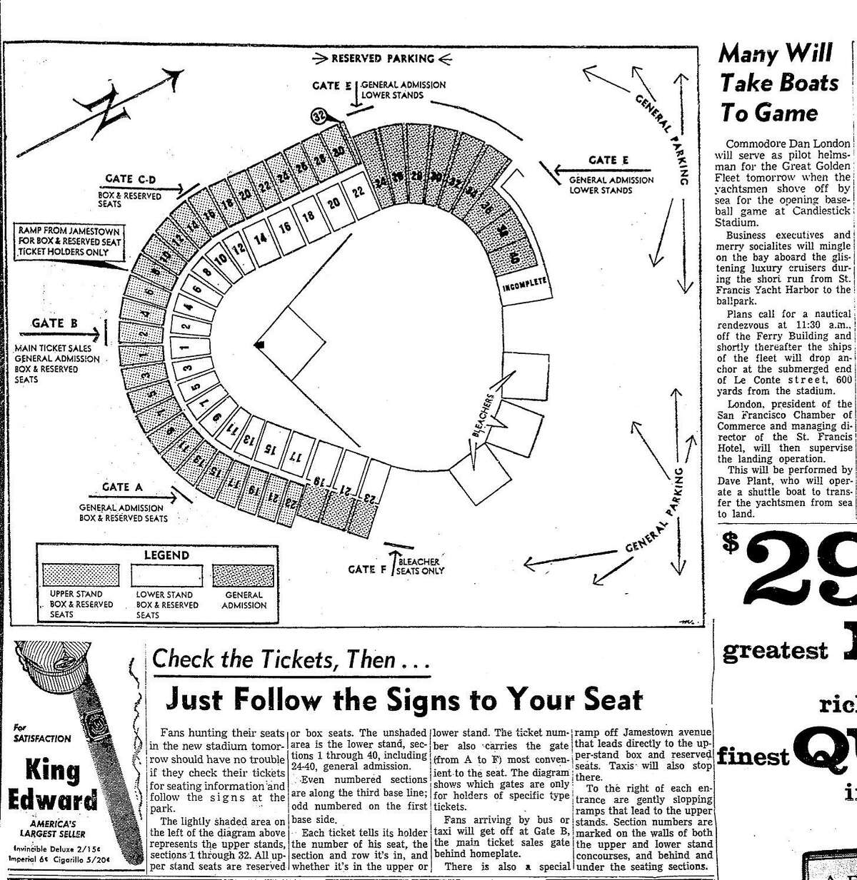 Candlestick Park's first Opening Day Found photos from 60 years ago