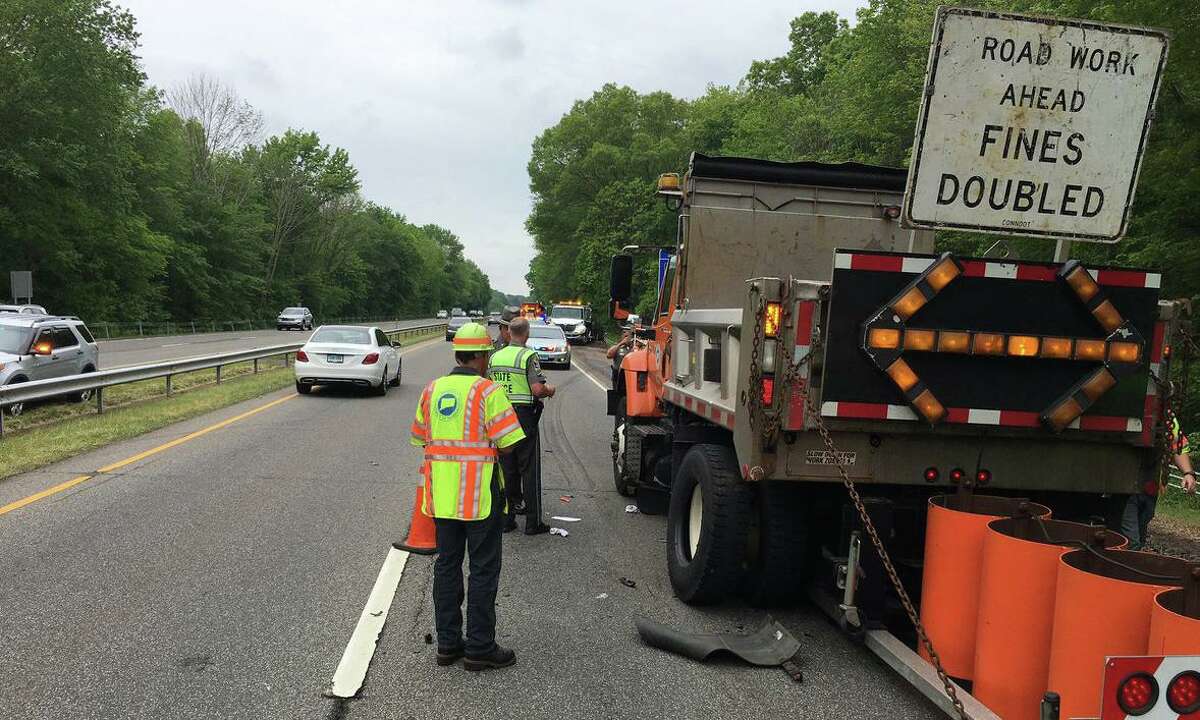 Emergency responders in New Haven, Conn. in May 2017, after a worker was struck by a vehicle while on the job.