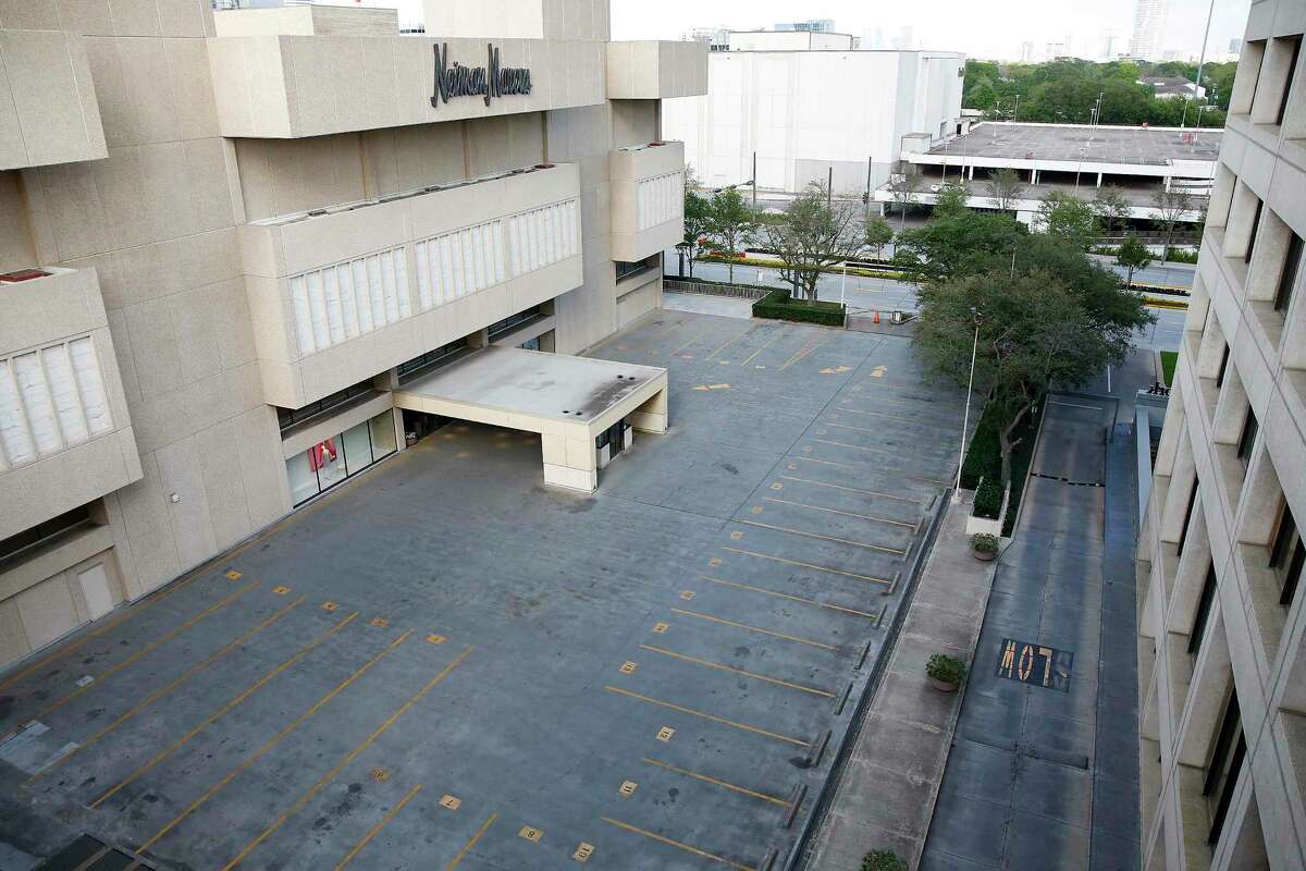 Empty parking lot outside of the Galleria in Houston on Wednesday, March 18, 2020.