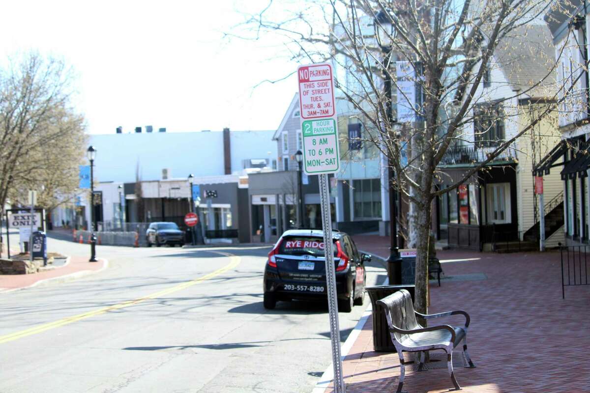 With businesses closed and restaurants moving to take out the Main Street area was largely empty on Tuesday. Taken March 24, 2020 in Westport, Conn.