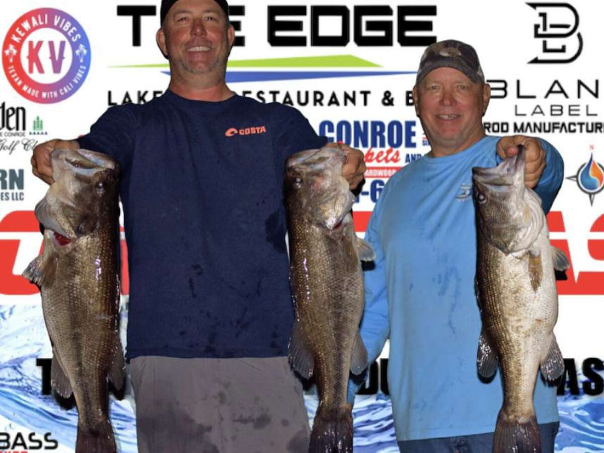 Russell Cecil and David Bozarth won the CONROEBASS Tuesday night tournament with a stringer weight of 23.08 pounds.