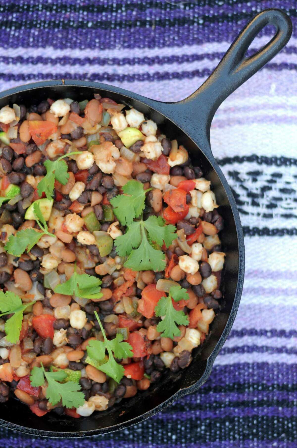 Mixed Bean Skillet with Hominy