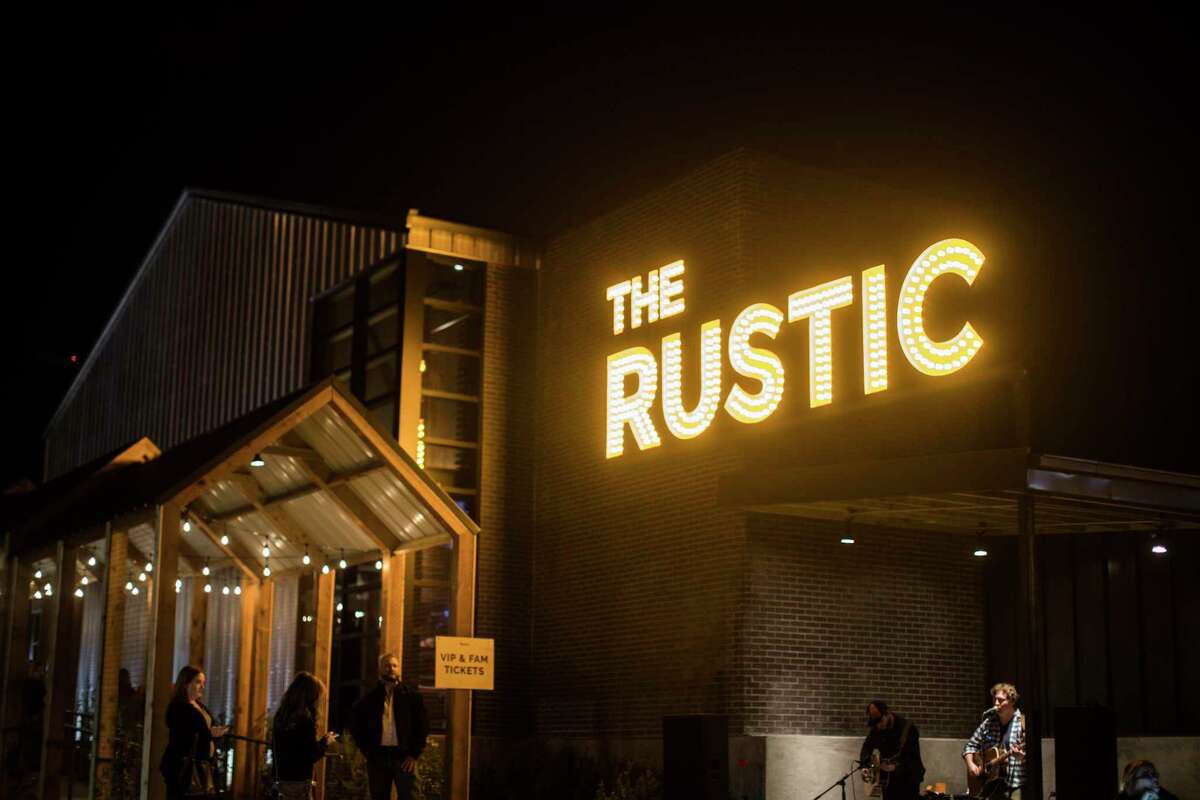 View of The Rustic from outside during the opening of the space, Thursday, Nov. 1, 2018, in Houston. The Rustic is a restaurant, bar and a music venue.
