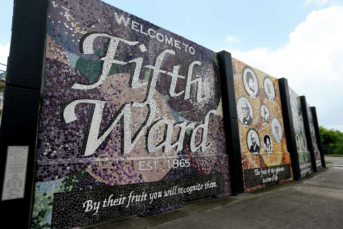 "The Fruits of Fifth Ward" mural is a tribute the men, women and children of the Fifth Ward, located along Jensen Drive.