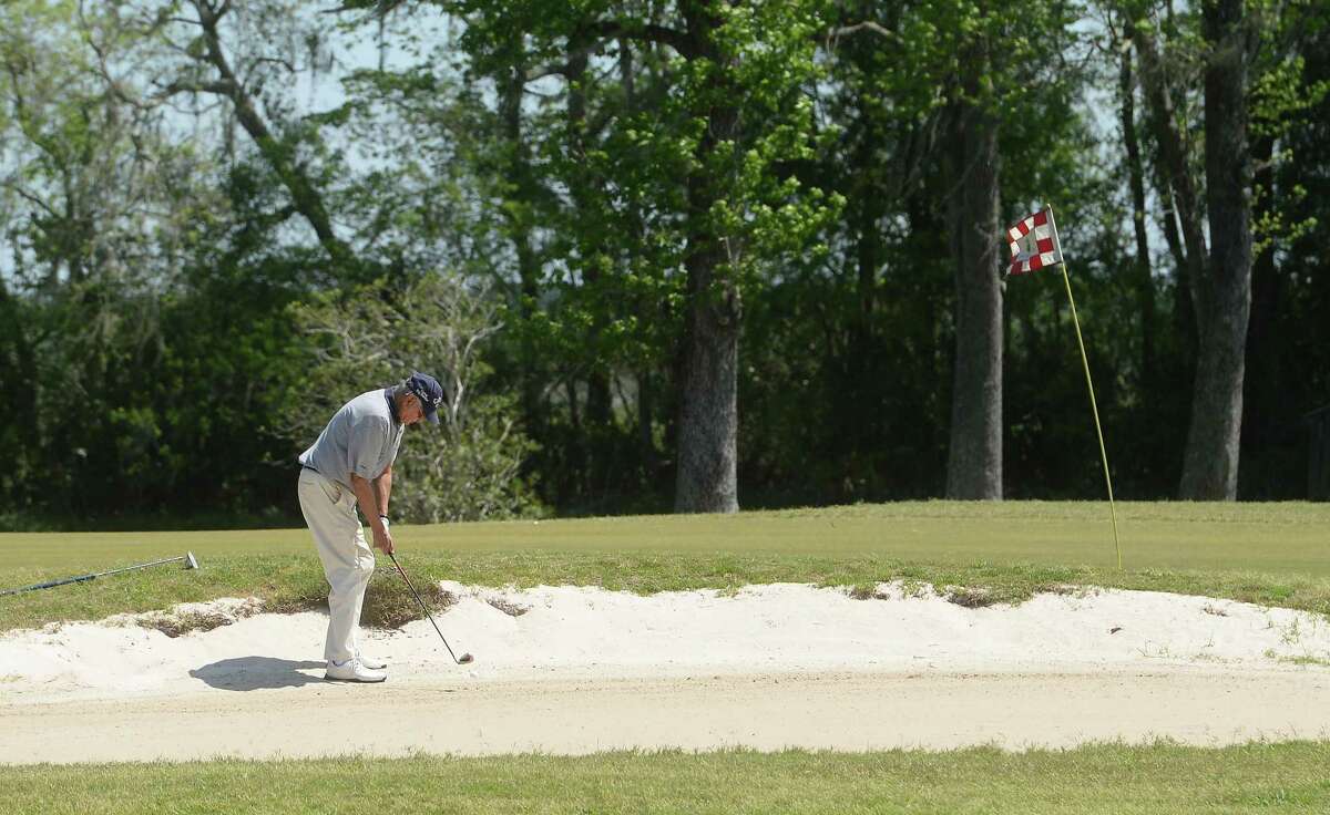 A golfer plays a solo round at Homberg Municipal Golf Course in Tyrrell Park Thursday. Photo taken Thursday, March 26, 2020 Kim Brent/The Enterprise