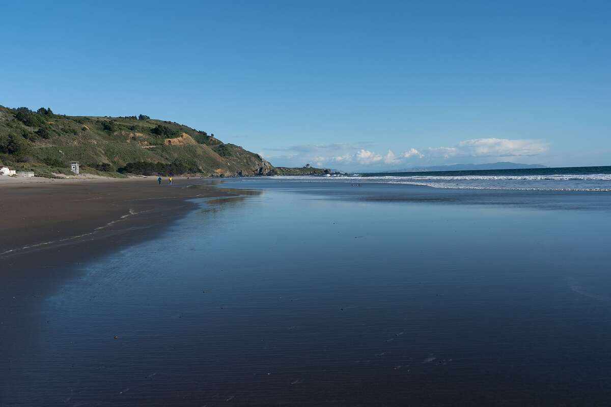 The beach had only a small number of people on Thursday, March 26, 2020, in Stinson Beach, Calif.