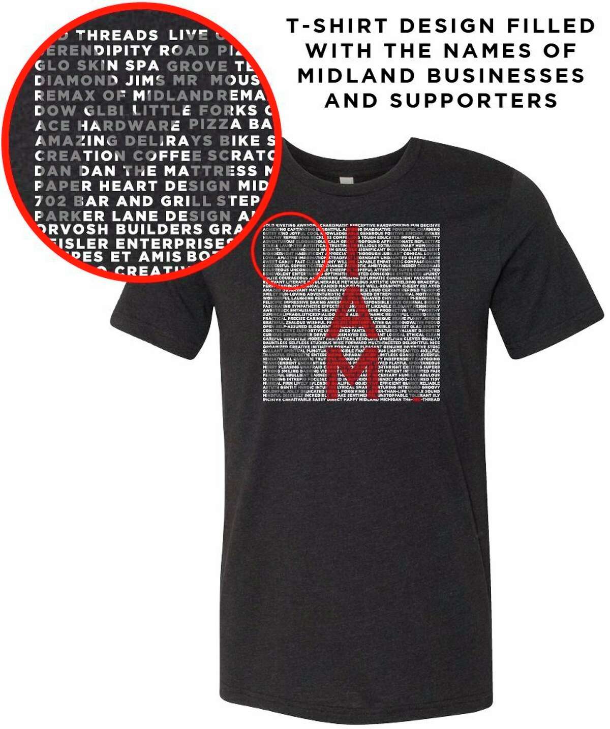A concept idea for the "I Am Midland" t-shirt from Red Threads gives an idea of what the final t-shirt design will look like. (Photo provided)