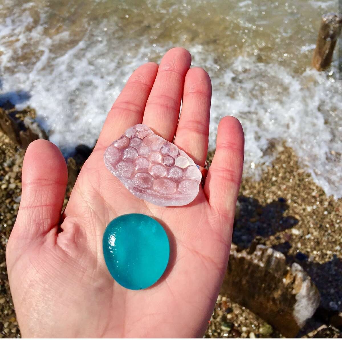 Erin LaMont of Bear Lake shared her photos of beach glass, rocks and other treasures she finds in her beachcombing trips. LaMont said she often searches beaches in Manistee County and outside the area seeking treasures.
