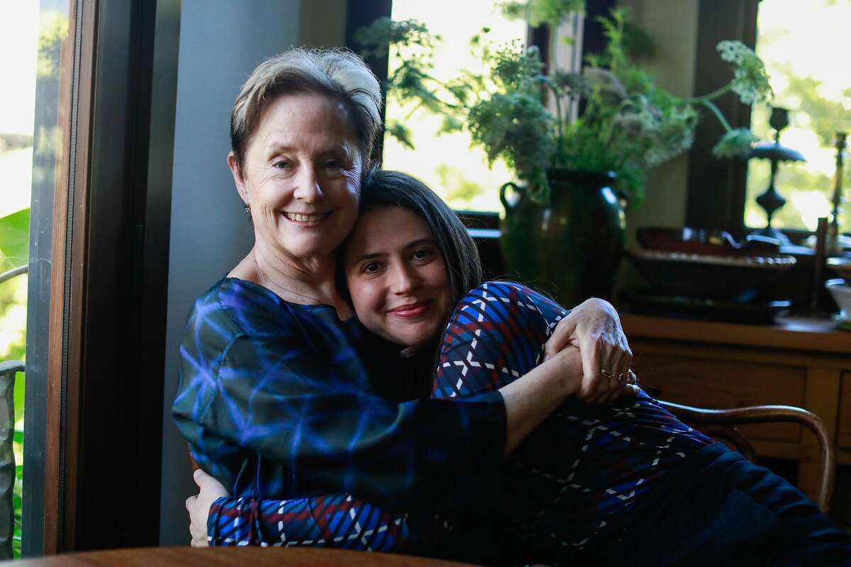 Alice Waters and her daughter Fanny Singer sit for a portrait at Waters� home in Berkeley, California on Monday, March 2, 2020. Singer has written a new memoir which features recipes from her childhood titled �Always Home: A Daughter's Recipes & Stories� will be released later this month.