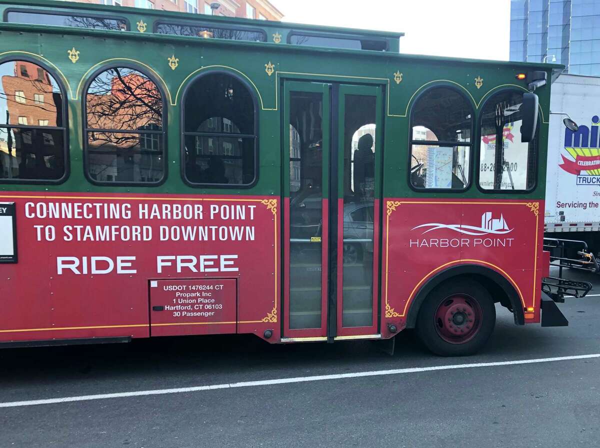 The Harbor Point-Downtown trolley in Stamford.