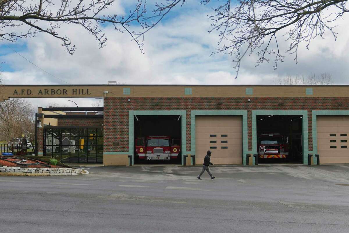 A view of the Arbor Hill Firehouse on North Manning Boulevard on Tuesday, March 31, 2020, in Albany, N.Y. The firehouse was shut down Monday so it could be cleaned after a firefighter tested positive for COVID-19. (Paul Buckowski/Times Union)
