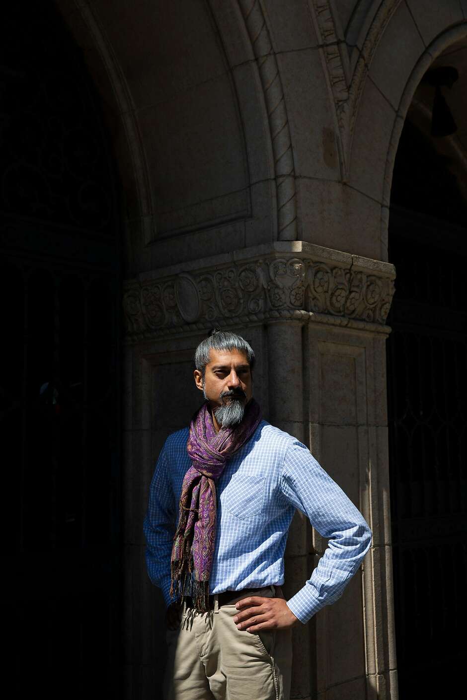 A portrait of Shahid Buttar on Wednesday, April 1, 2020, in San Francisco, Calif. Buttar is running for election to the U.S. House to represent California's 12th Congressional District.