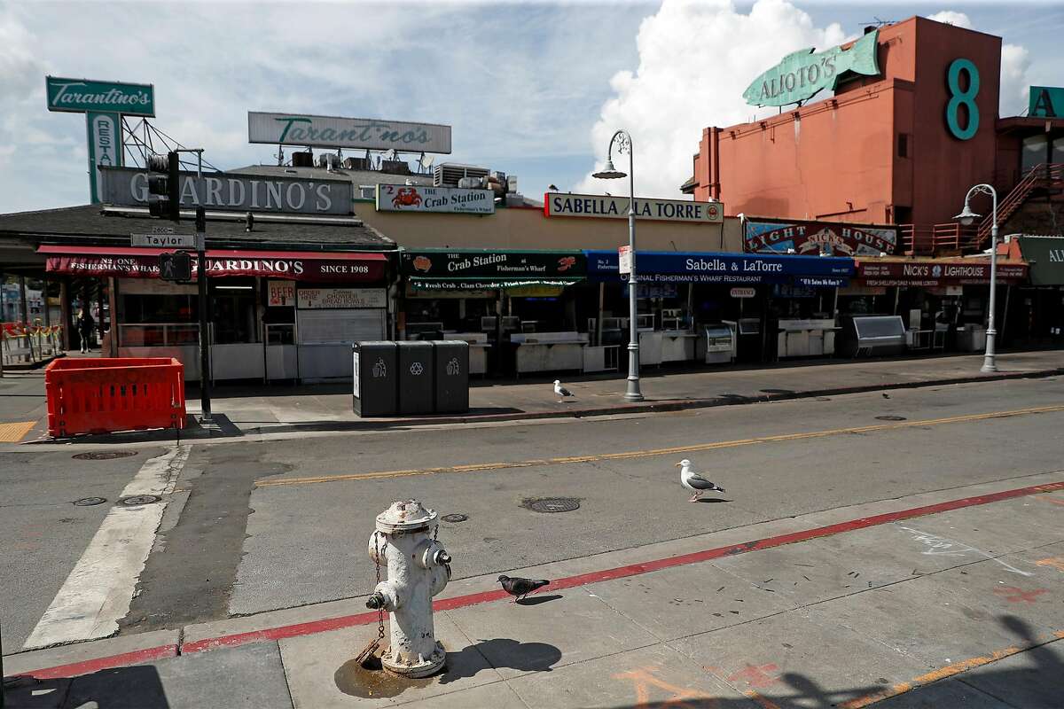 Taylor Street in Fisherman's Wharf is deserted during coronavirus shelter in place mandate in San Francisco, Calif., on Tuesday, March 17, 2020.