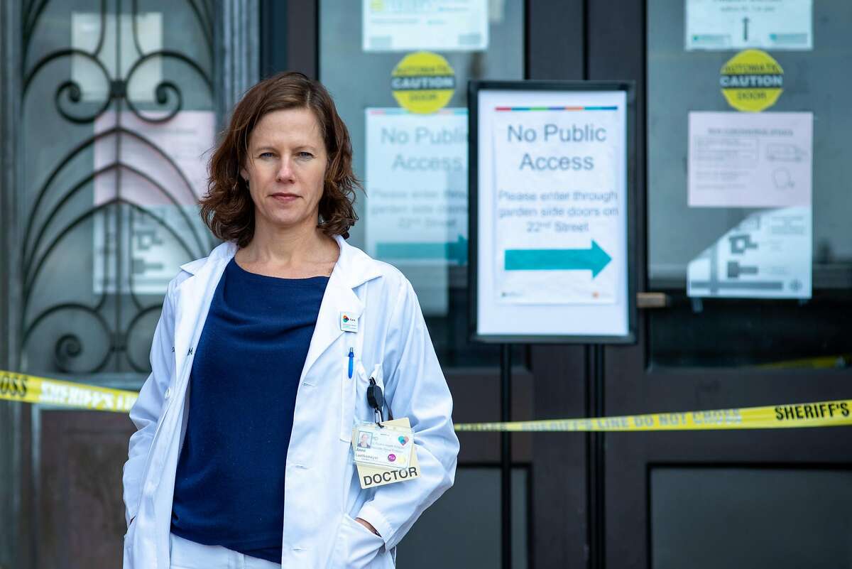 Dr. Annie Luetkemeyer, director of the local trial for remdesivir , the ebola drug being tested on coronavirus, poses for a portrait at San Francisco General Hospital on March 24, 2020 in San Francisco, Calif.