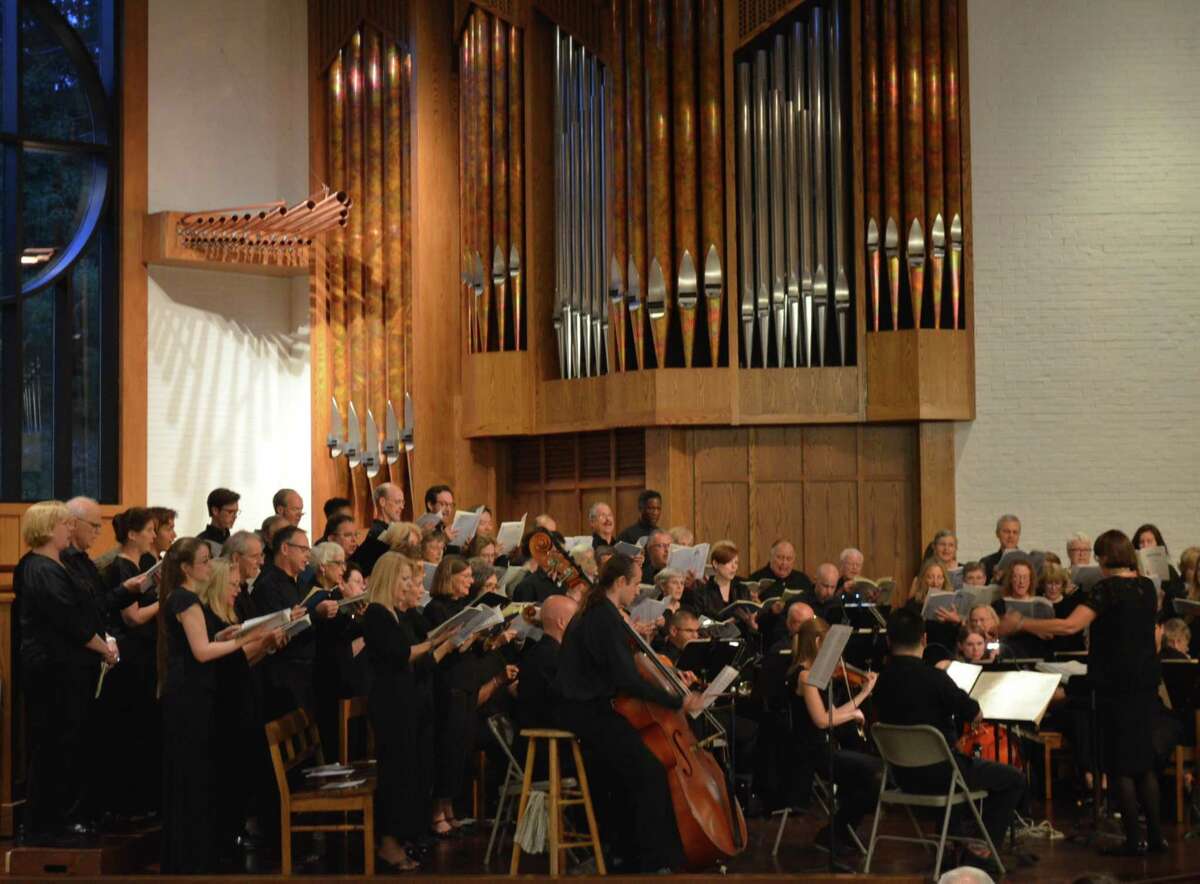 File photo of Music on the Hill's Summer Chorus performing the music of Dvorak on July 25, 2019, at St. Matthew's Episcopal Church in Wilton, Conn.