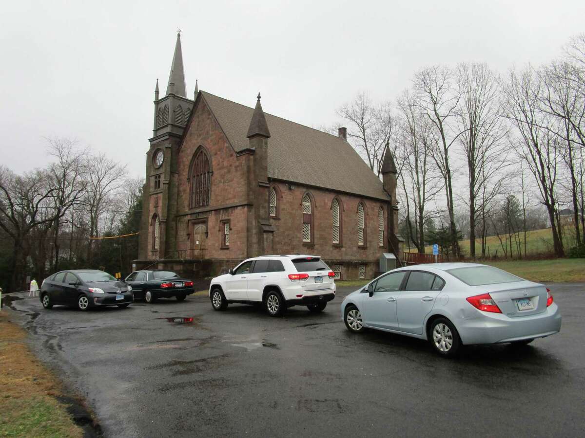 Drive-through prayers were offered March 29 at the Northford Congregational Church.