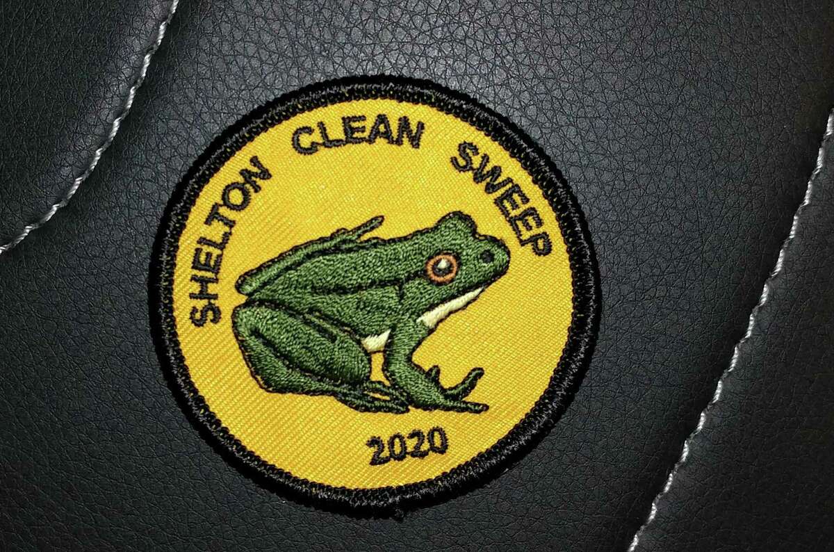 Residents who pick up litter this month can get this Green Frog patch. The frog is designed after city conservation agent Teresa Gallagher's daughter's pet frog, Chadd.