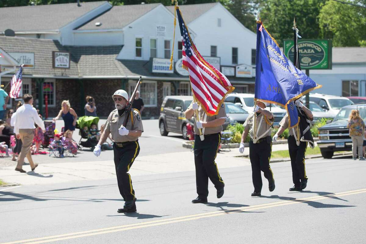 Bethel’s Veterans of Foreign Wars are led by Steve Fako during the 2017 Bethel Memorial Day Parade.