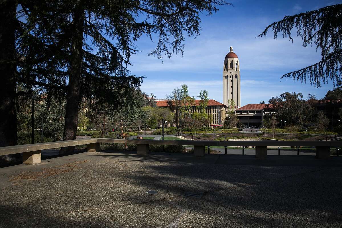 Hoover Tower looms during a quiet morning at Stanford University on March 9, 2020 in Stanford, California. Stanford University announced that classes will be held online for the remainder of the winter quarter after a staff member working in a clinic tested positive for the Coronavirus.