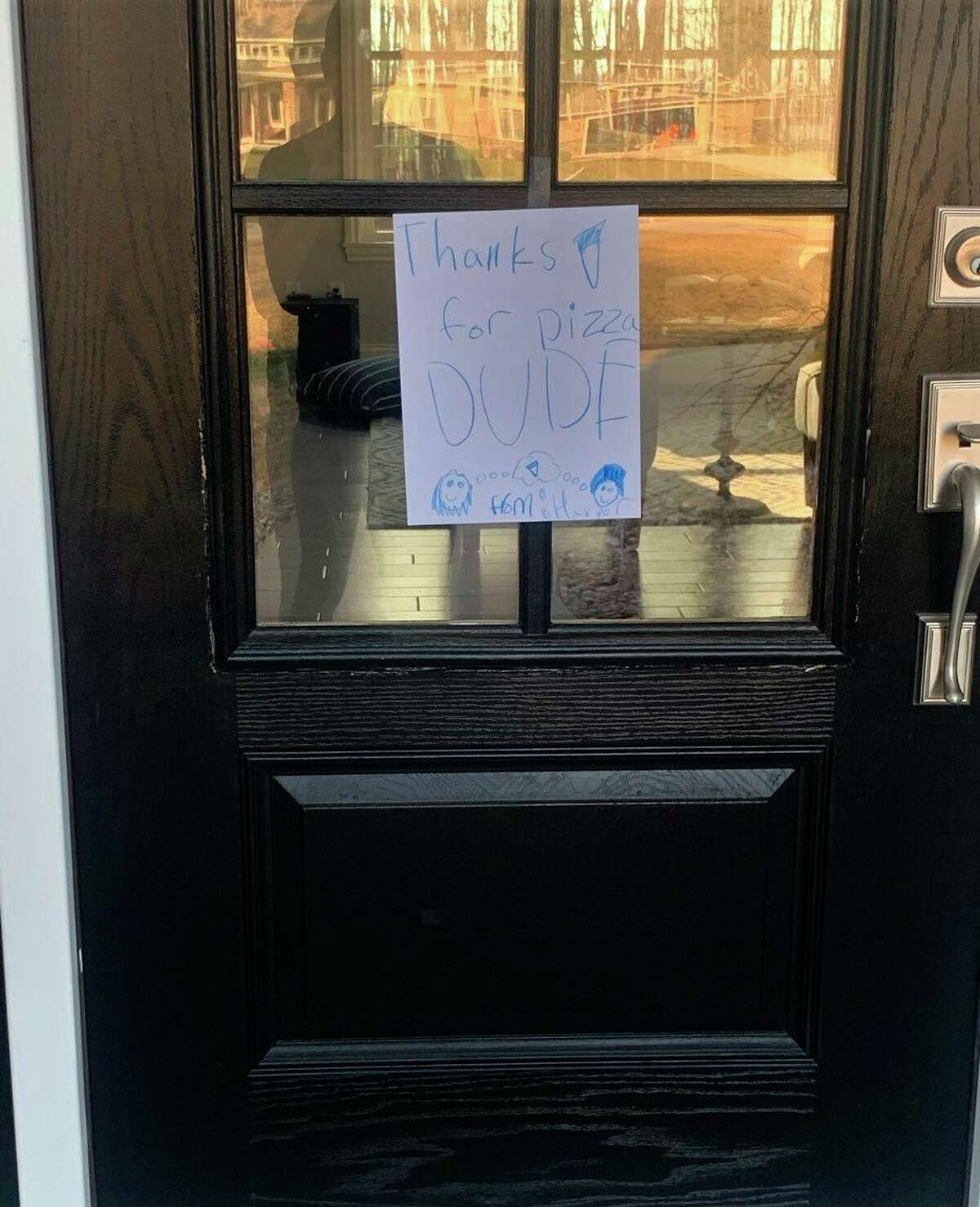 A note left on the door shows the kindness the Prokops have received running their Pizza Dude location in Midland. (Photo provided)