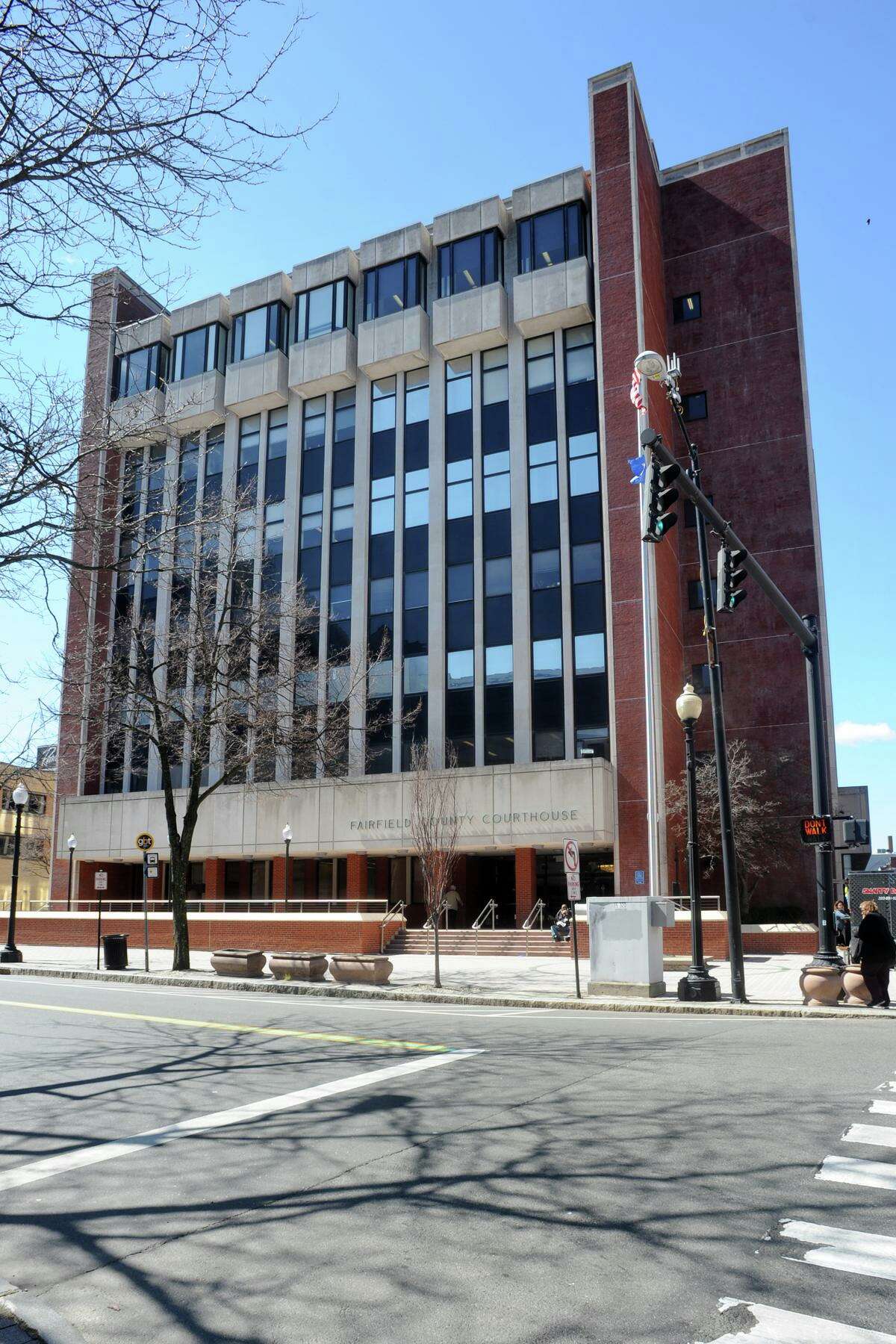 Exterior of the Fairfield County Courthouse, in Bridgeport, Conn.